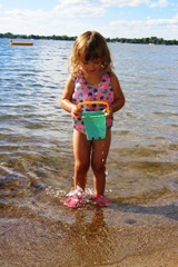 playing on the beach