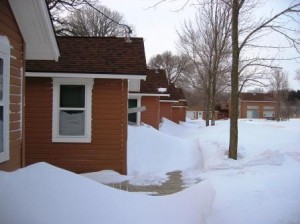 Drifts by the cabins