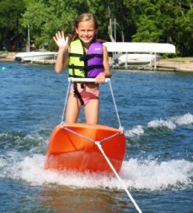 Mia on zip sled