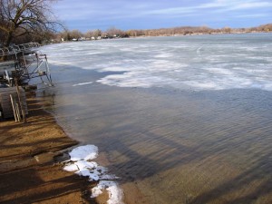 Shoreline and boat lift at Lake Florida