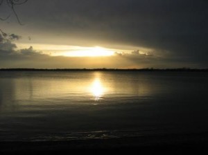 Sunset sky at Dickerson's Lake Florida Resort 8:07