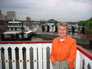 Connie with Covington B&B in background