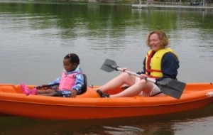 DeeAnn & Birhane in double kayak 
