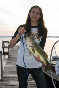 Julia with largemouth bass