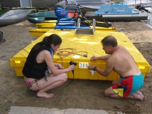 Numbers on swim platform