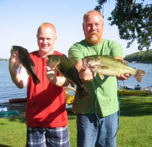 Luke and Brian with Large Mouth Bass