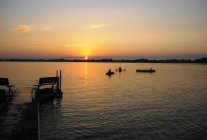 July 27th sunset with kayaks