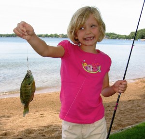 Eva's first fish