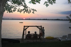 3 friends watching sunset