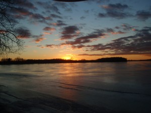 Sunset at Dickerson's Lake Florida Resort on 1-6-12