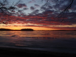 Sunset at Dickerson's Lake Florida Resort on 1-6-12