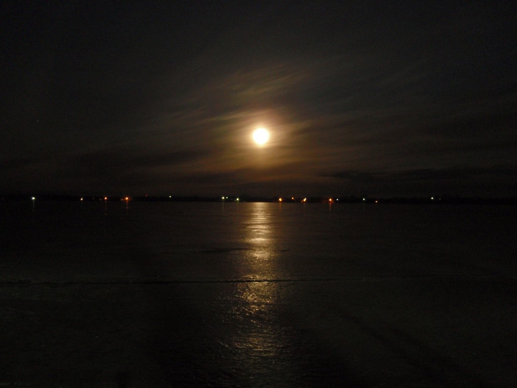 Moon setting at Lake Florida