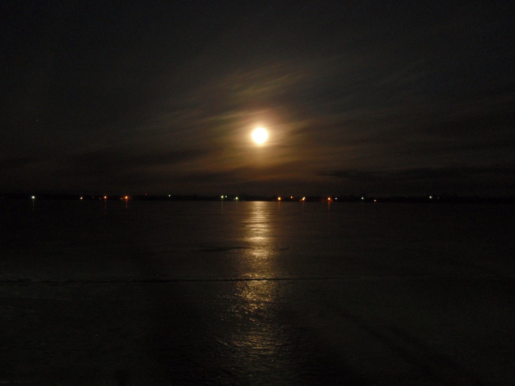 Moon setting at Lake Florida
