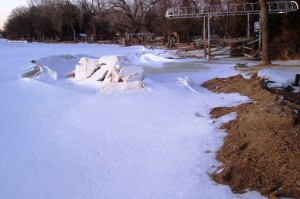 Ice heaves at the creek