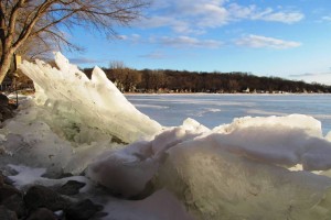 Ice heaves at Lake Florida