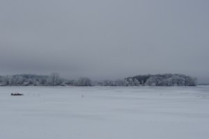 Looking west over the lake