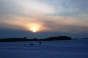 Fishermen in the sunset