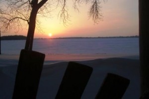 Lake Florida sunset with Adirondack swing