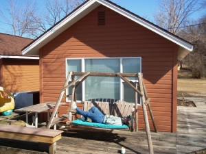 Adirondack swing at cabin #1