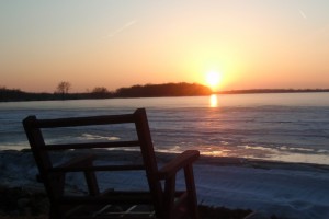 chair in sunset