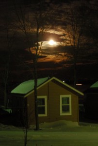 moon over cabin