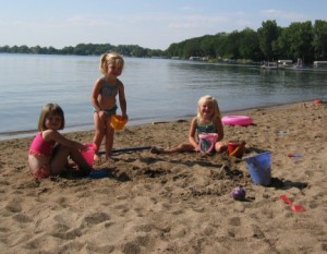 girls on beach