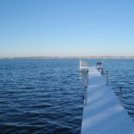 snow on dock