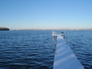 snow on dock