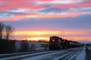 Sunset & train